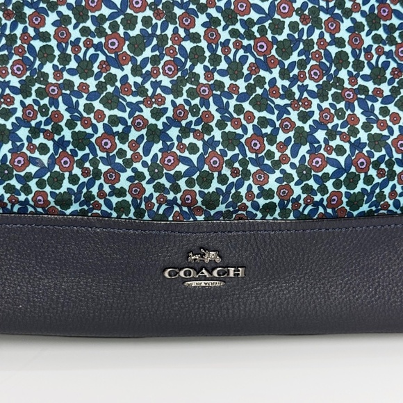 Coach F59435 Navy Floral Print Leather/Nylon Large Tote Shoulder Bag - Picture 12 of 12